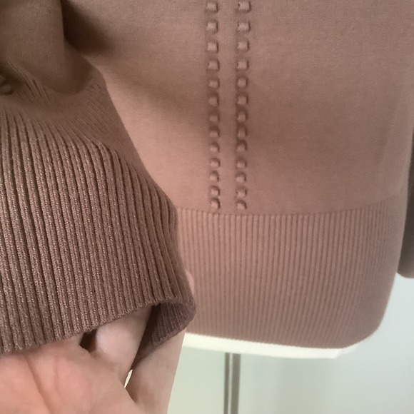 Andree By Unit Sz M Knit Embroidered Chocolate Brown Women's Sweater - Picture 10 of 12